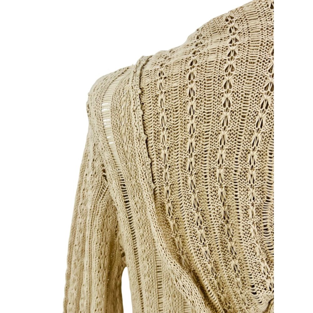 T-Party Vintage Inspired Hooded Zip-Front Bell Sleeve Crochet Cardigan - Picture 9 of 14